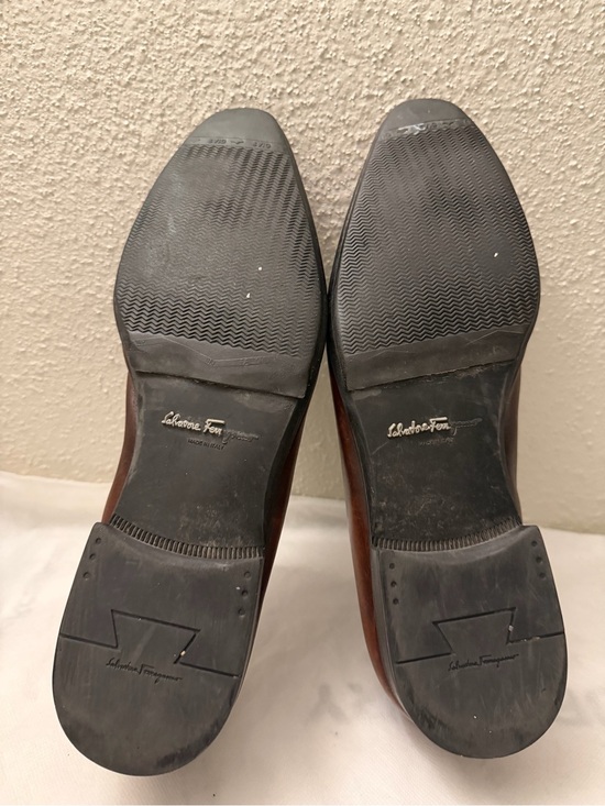 Salvatore Ferragamo Brown Leather Bit Slip-Ons, pre-owned, gently used main image 5